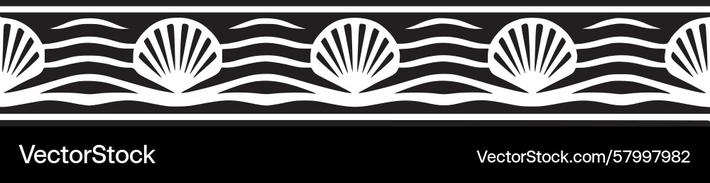 Seashell Wave Border Vector Image