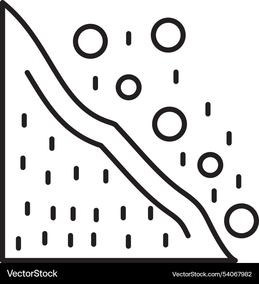 Snowslide line icon design Vector Image