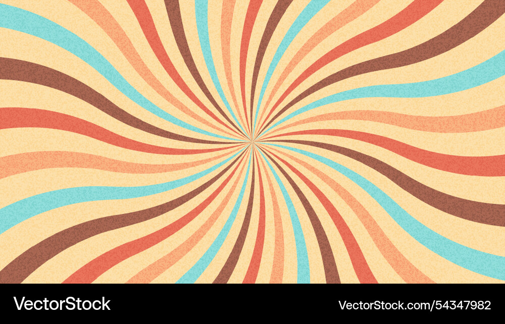Sunburst wavy line retro background with texture Vector Image