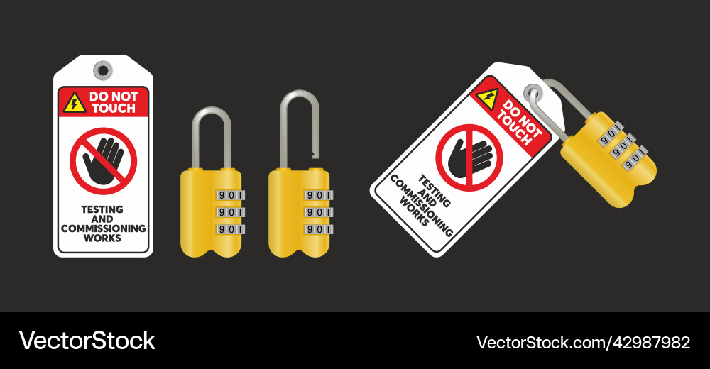 Testing and commissioning tag Testing and commissioning tag vector image