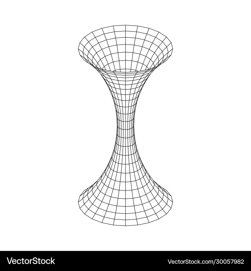 Wireframe Tunnel Network - Geometric Mesh vector image