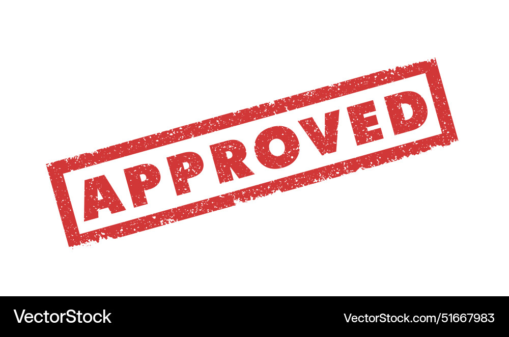 Approved red stamp grange mark in paint Approved red stamp grange mark in paint vector image
