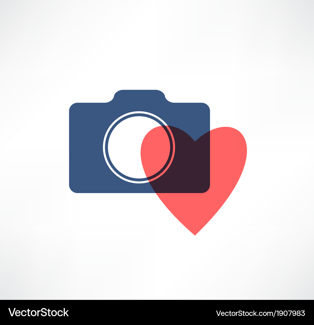Camera icon i love photography Vector Image