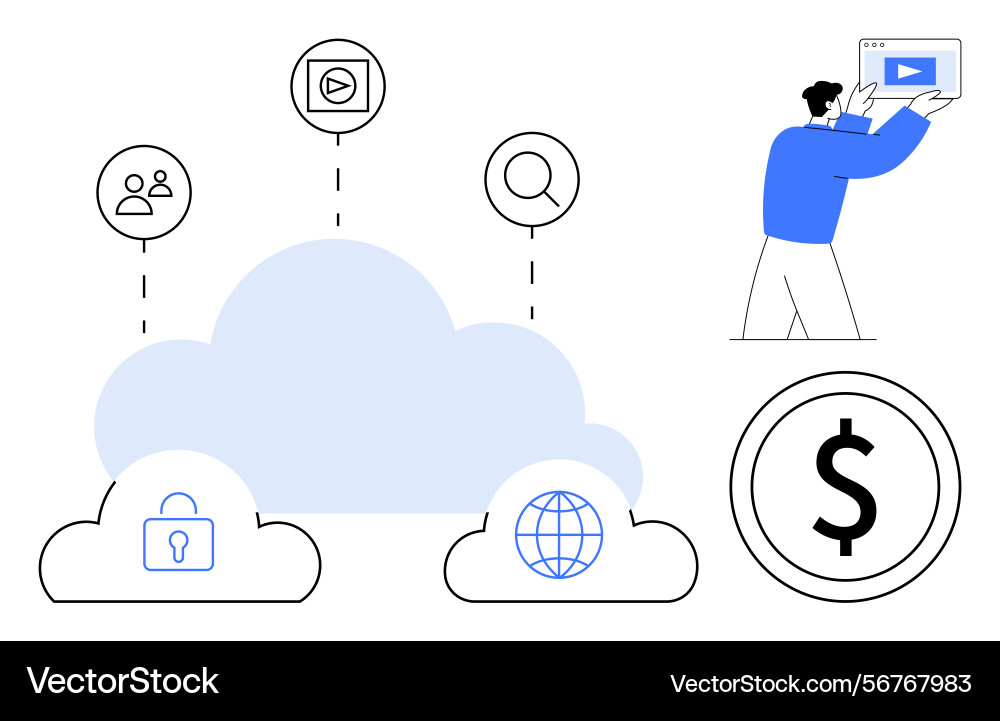 Cloud computing with data sharing security Cloud computing with data sharing security Vector Image