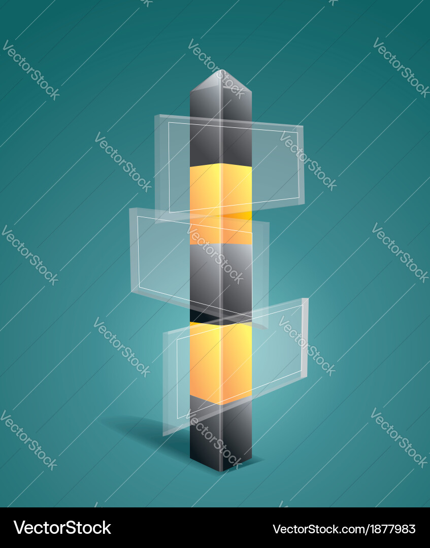 Diagram template of multidirectional pointers Vector Image