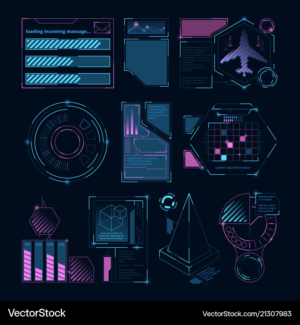 Digital futuristic elements for web interface hud Digital futuristic elements for web interface hud vector image