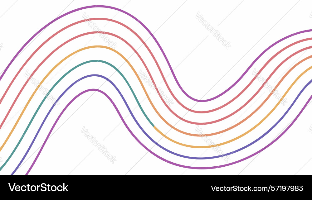Dynamic multi-colored flowing waves abstract vector image