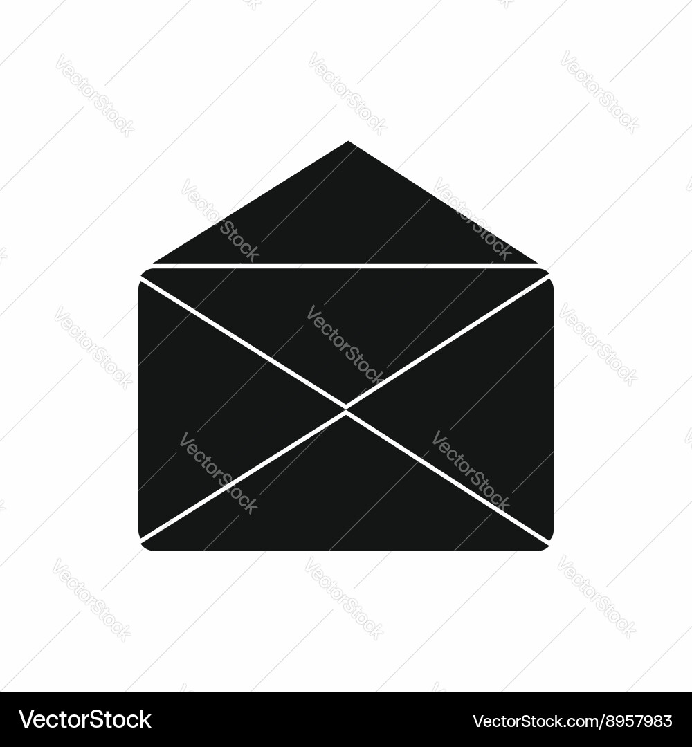 Open envelope icon simple style vector image