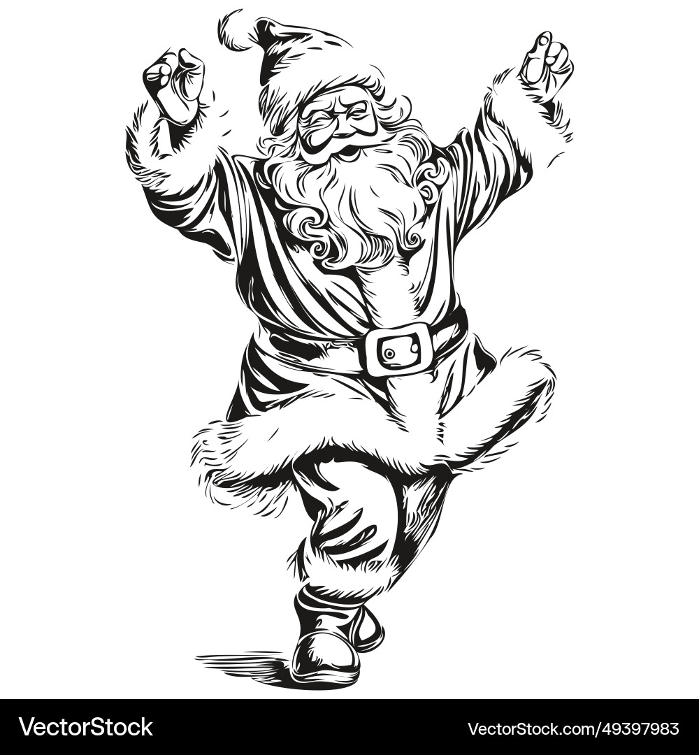 Santa claus hand-drawn cartoon sketch festive vector image