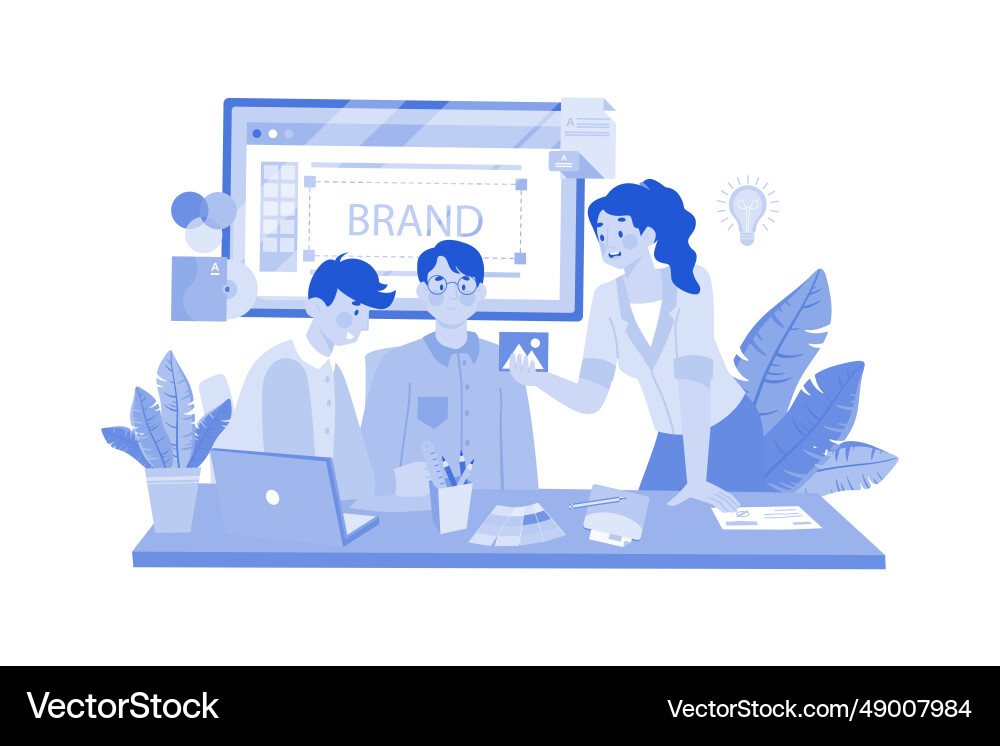 Brand designer defining identity Brand designer defining identity vector image