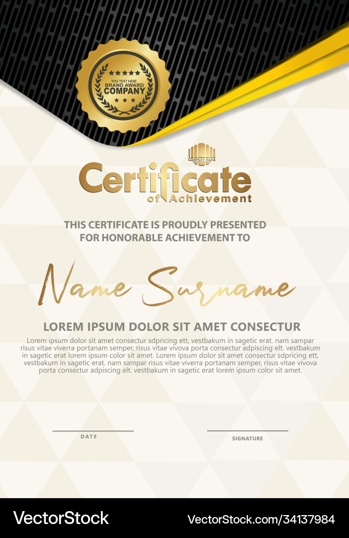 Certificate template with textured background Certificate template with textured background vector image