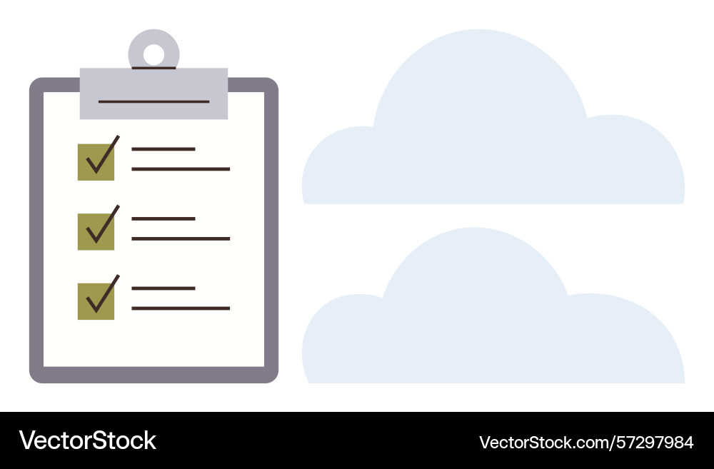 Checklist on clipboard with checkmarks and minimal Checklist on clipboard with checkmarks and minimal vector image