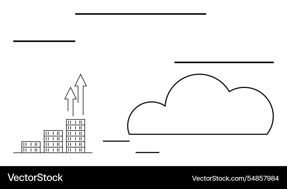 Cloud computing growth concept with server towers Cloud computing growth concept with server towers Vector Image