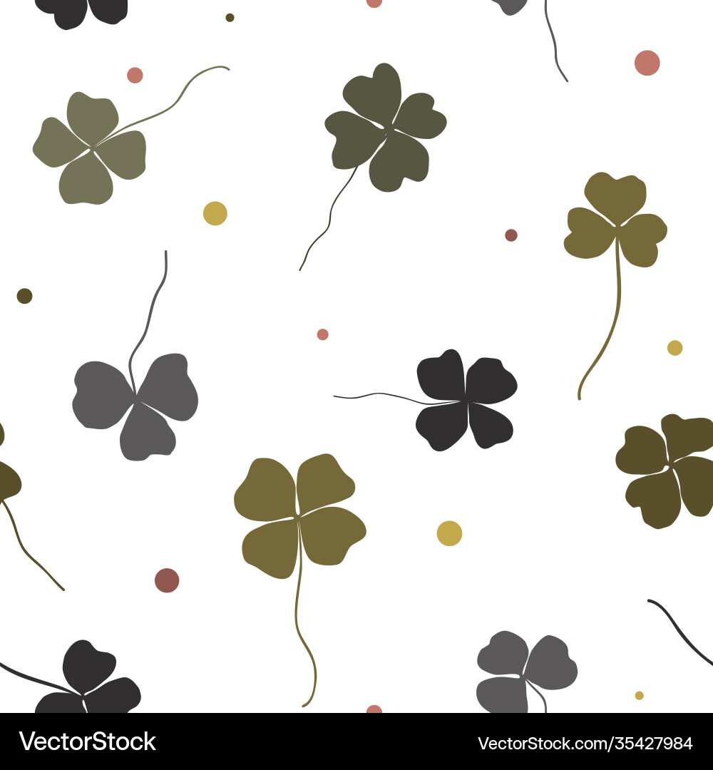 Clover seamless pattern shamrock Clover seamless pattern shamrock vector image