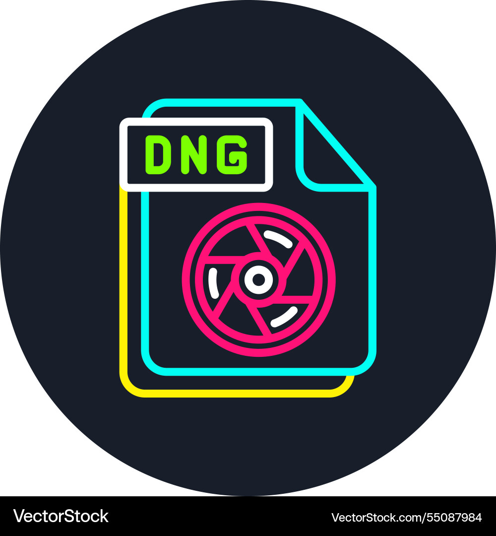 Dng line multi color icon Vector Image