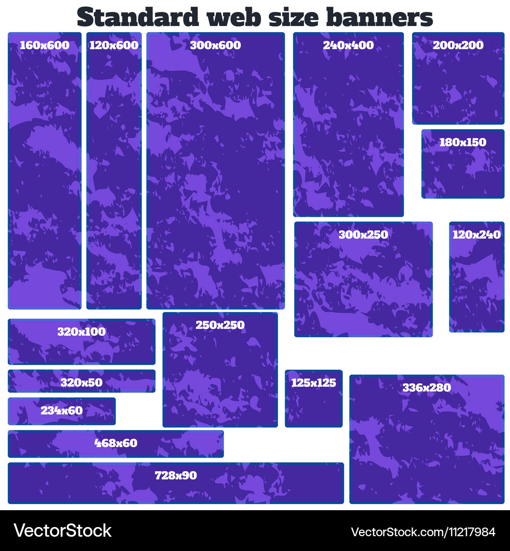 Empty box standard size web banners blank set Vector Image