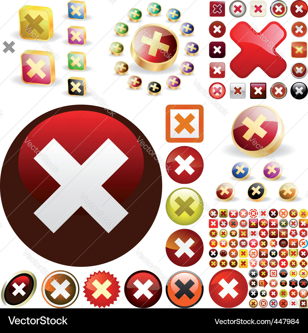 Rejected Button Set Vector Image