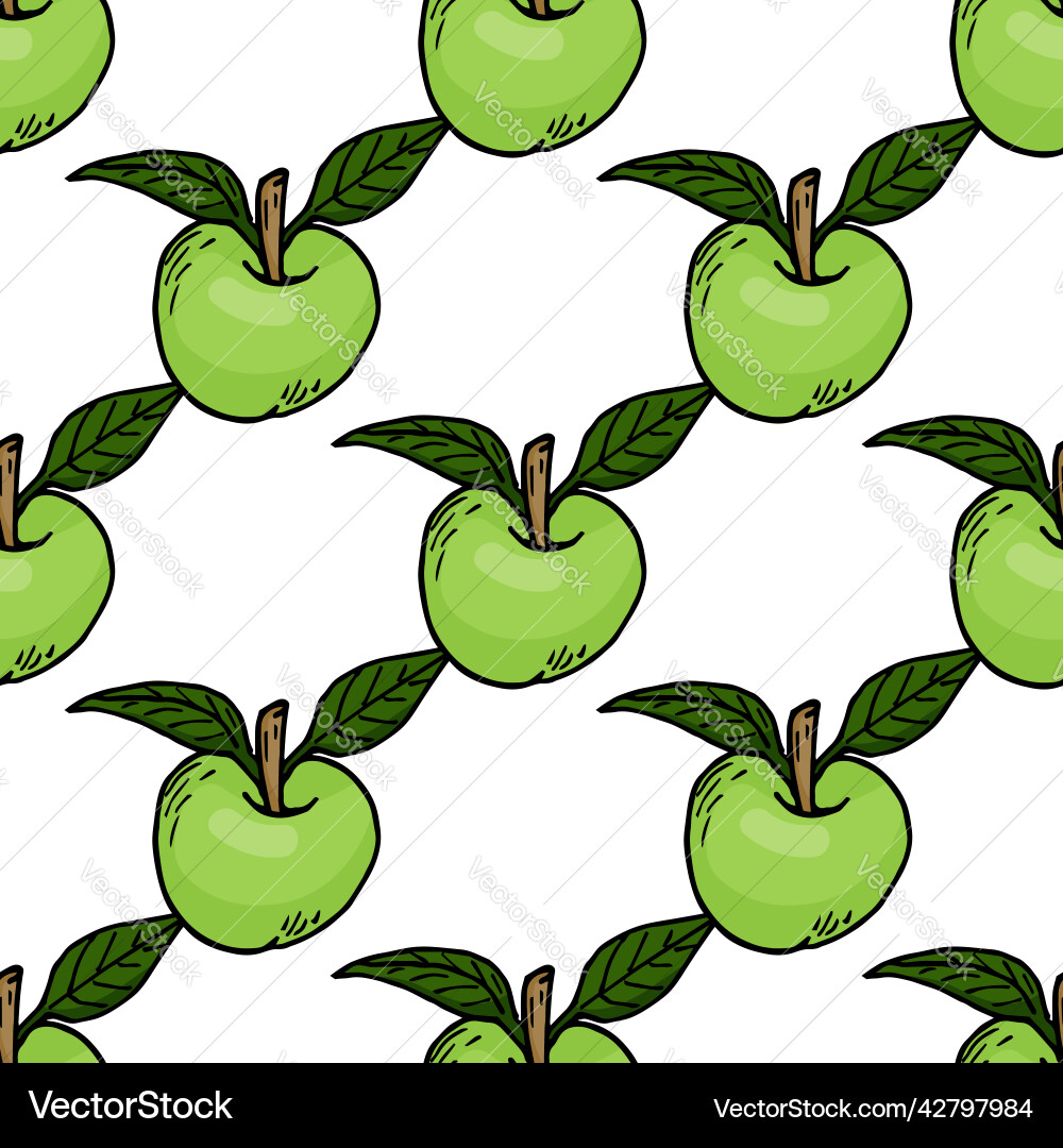 Seamless pattern with apples on white background Seamless pattern with apples on white background vector image