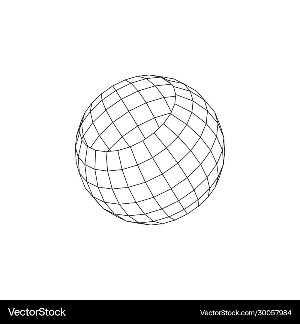 Wireframe earth grid mesh objects network line Wireframe earth grid mesh objects network line vector image