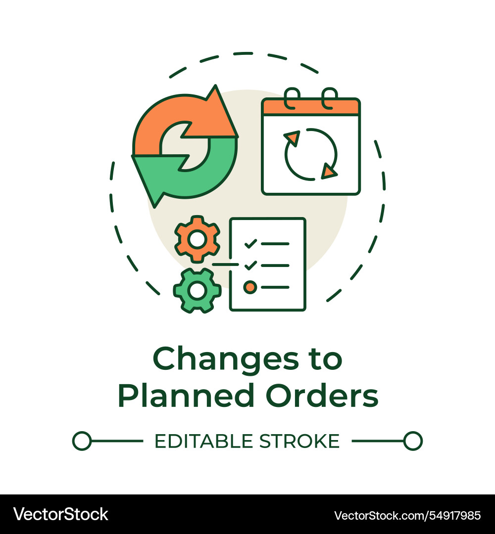 Changes to planned orders multi color concept icon Changes to planned orders multi color concept icon vector image