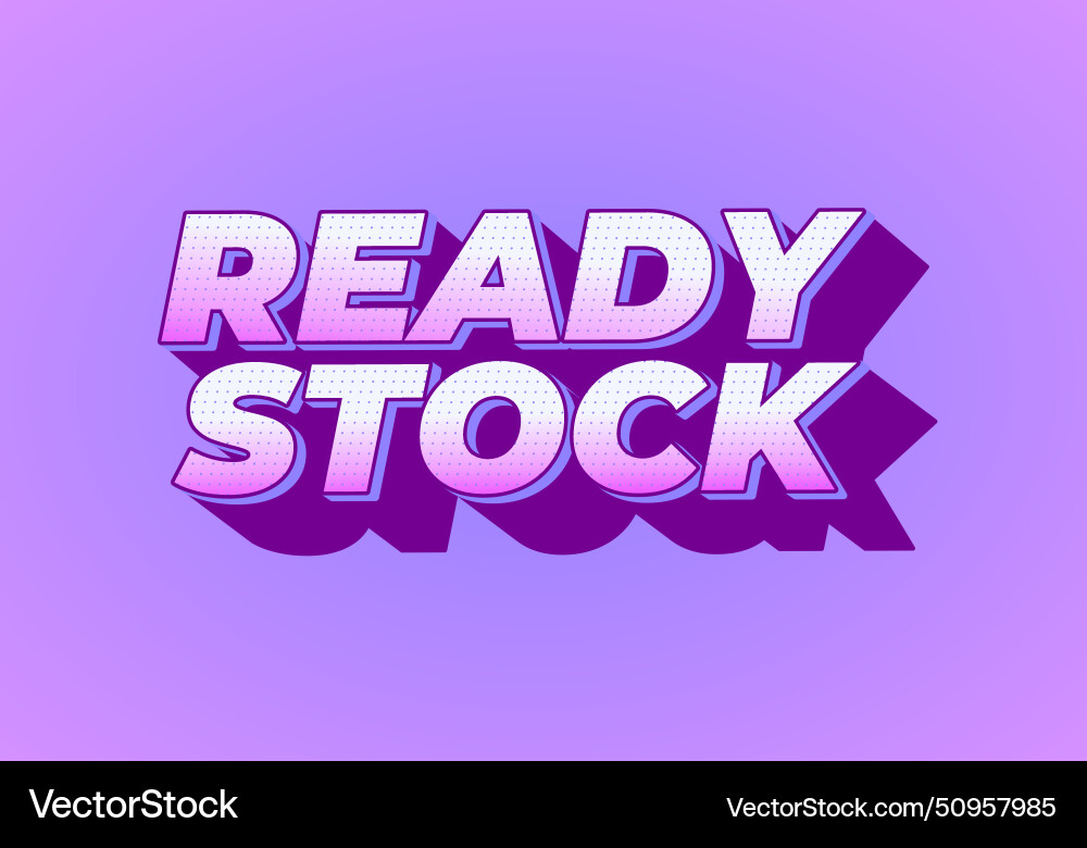 Ready stock text effect in 3d look with eye Vector Image
