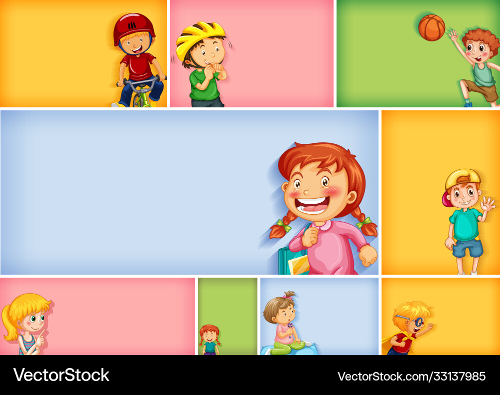 Set different kid characters Set different kid characters vector image