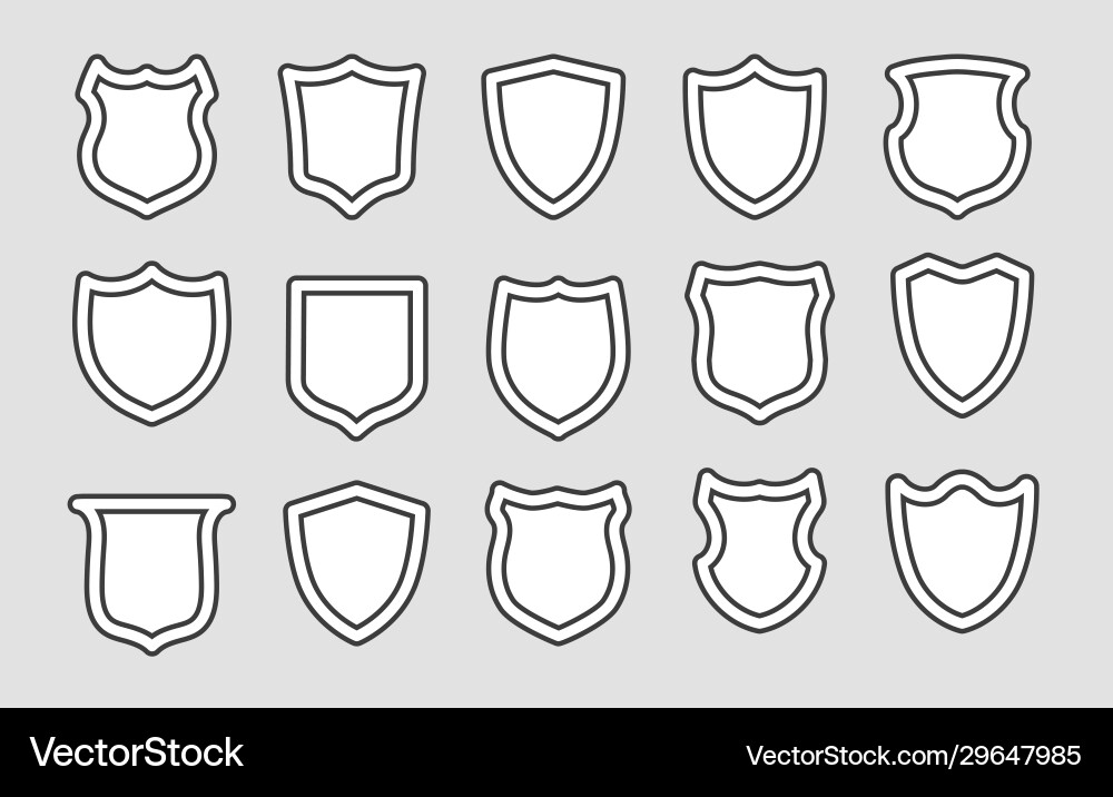 Shields outline badges Shields outline badges vector image