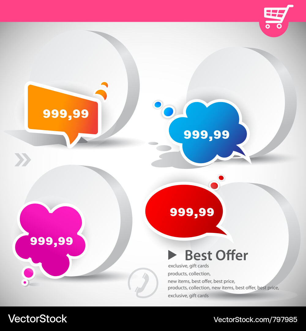 Web banners with product prices Vector Image