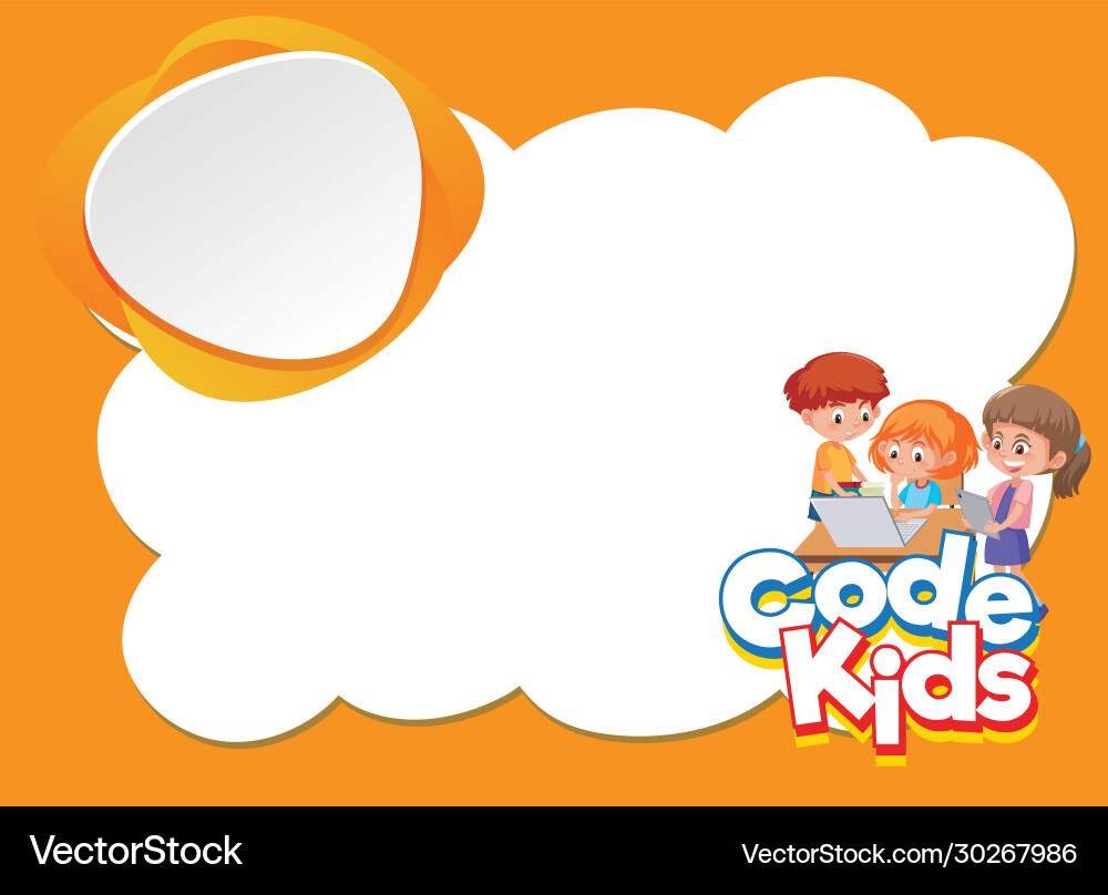 Background design template with children using Vector Image
