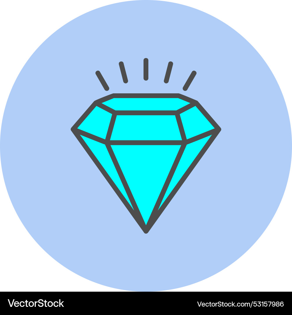 Daimond line filled circle icon Vector Image