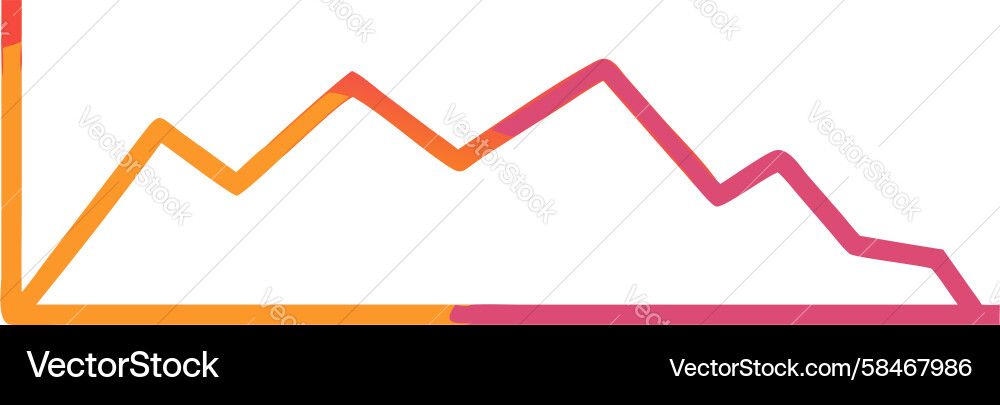 Dynamic Line Chart - Colorful Data Flow Vector Image