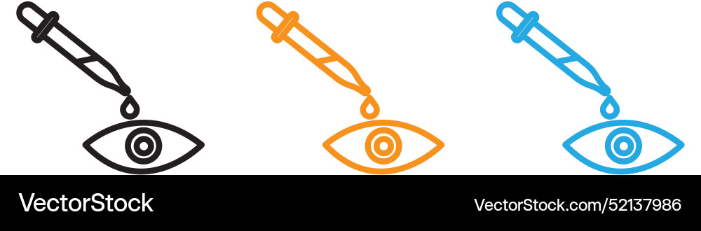 Eye drop logo set collection for web app ui Vector Image