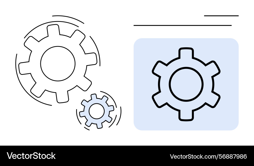 Gear system concept for progress automation vector image