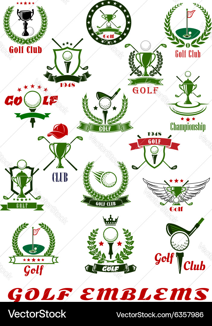 Golf Icons & Symbols Collection vector image