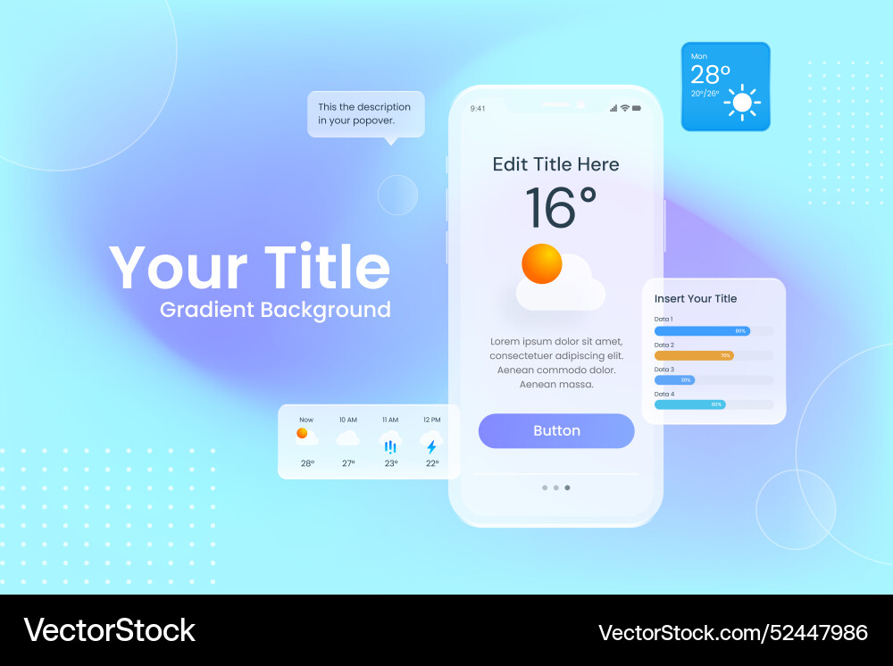 Gradient uiux background vector image