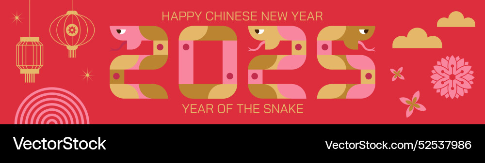 Happy chinese new year 2025 abstract geometric Happy chinese new year 2025 abstract geometric vector image