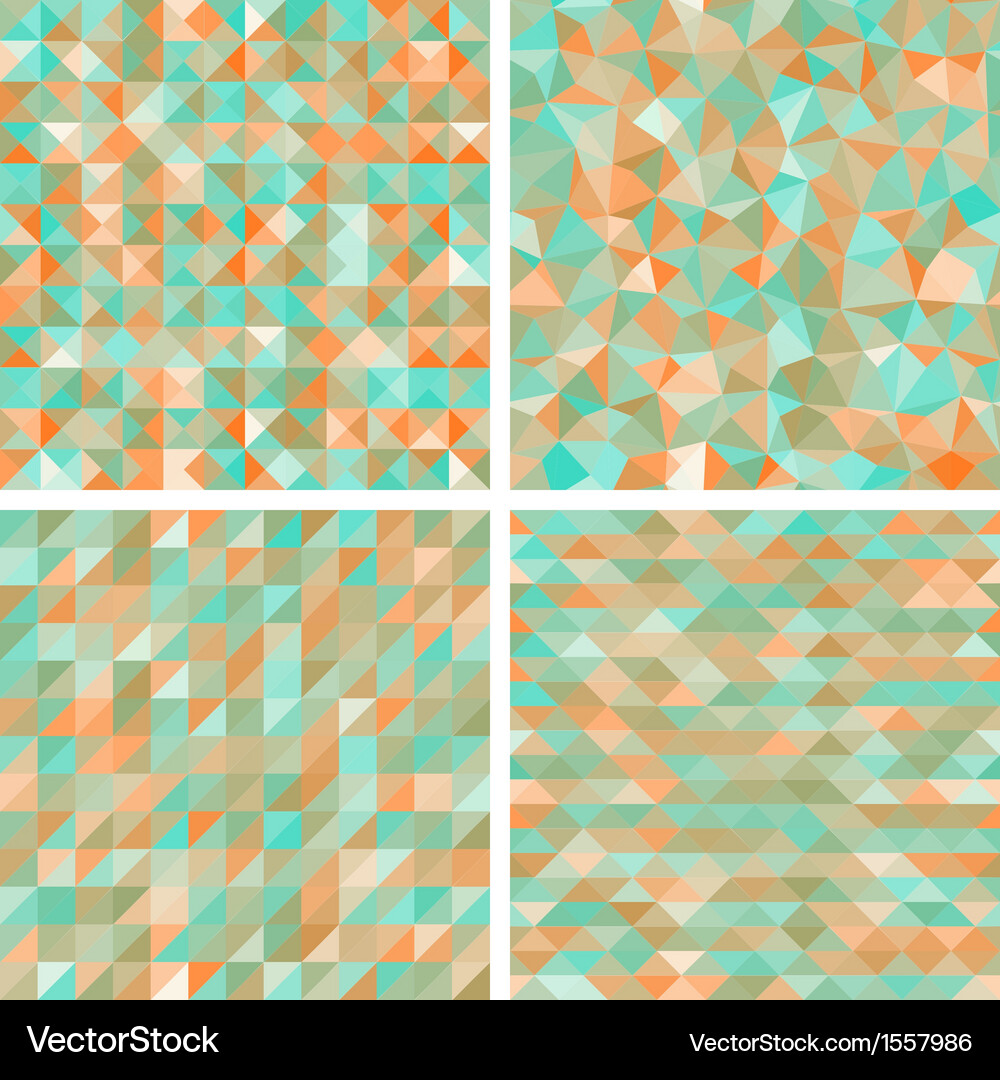 Retro Geometric Triangle Patterns Vector Image