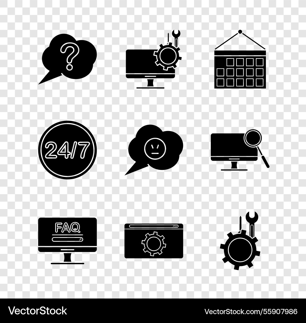Set speech bubble question computer monitor Set speech bubble question computer monitor vector image
