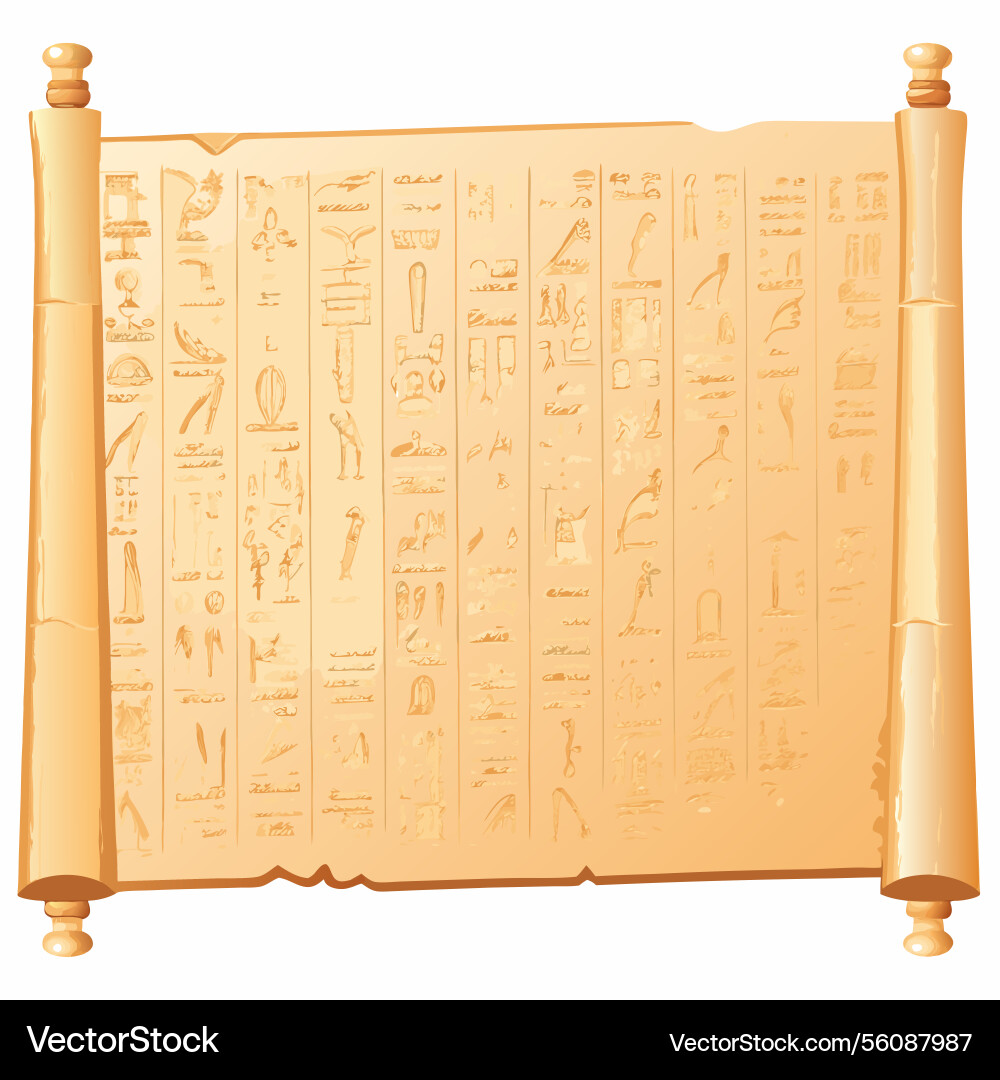 Ancient egyptian papyrus scroll with hieroglyphic Vector Image