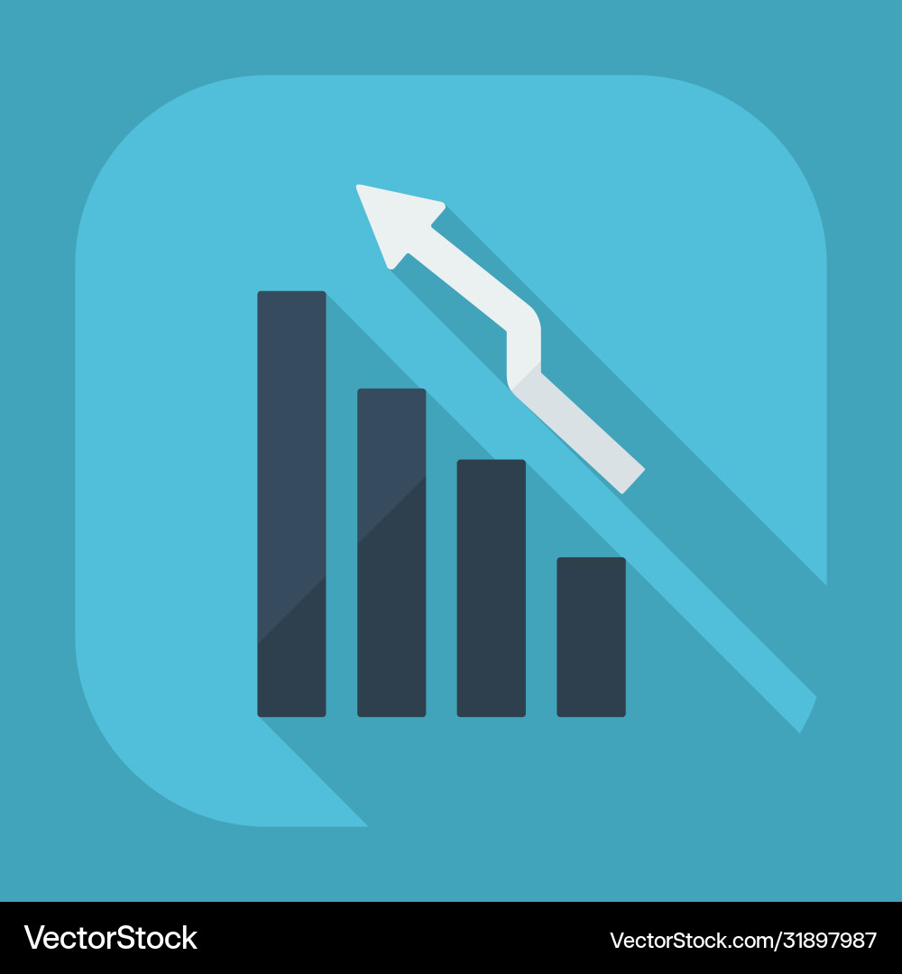 Flat modern design with shadow rating increase Vector Image