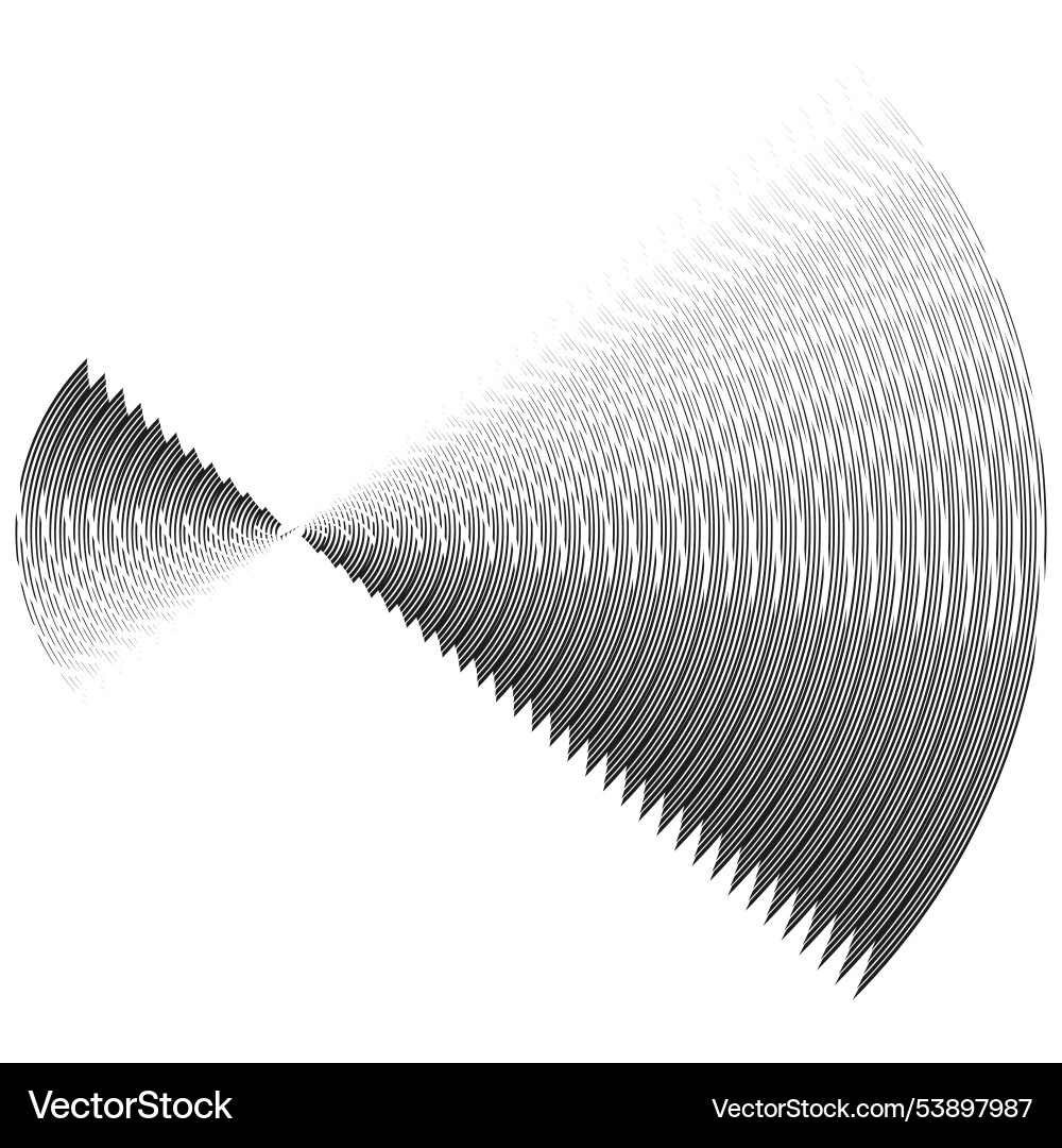 Geometric line pattern concentric arc shape Geometric line pattern concentric arc shape vector image