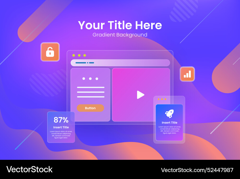 Gradient uiux background vector image