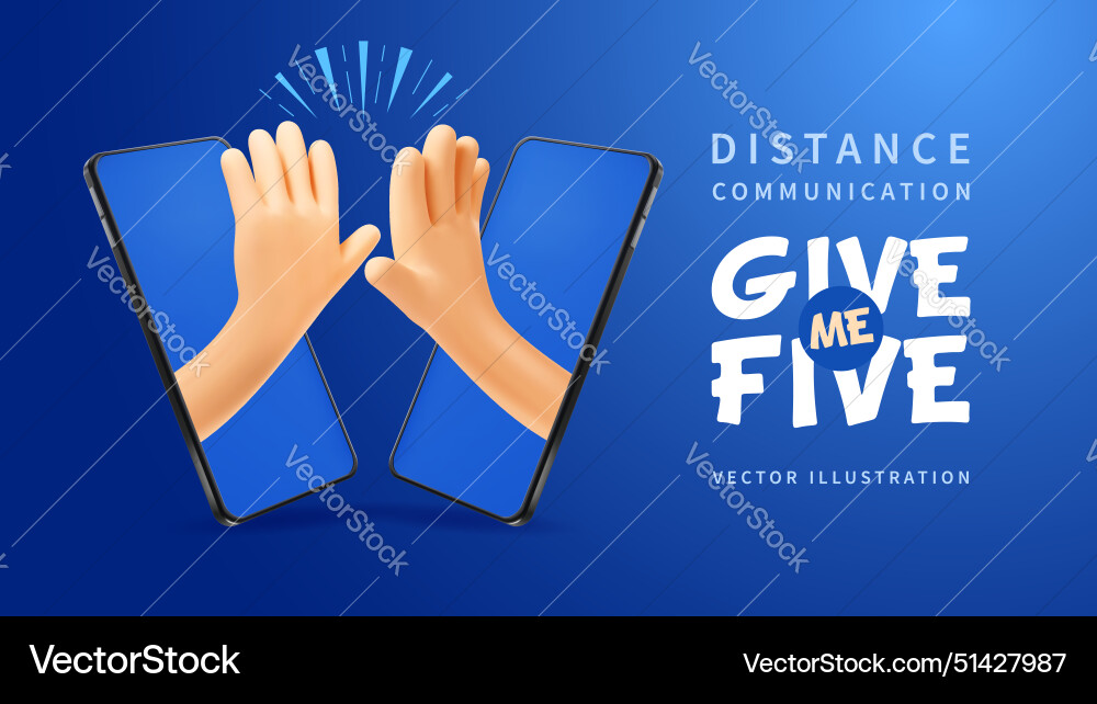 High Five geben mir Geste mit Smartphones High Five geben mir Geste mit Smartphones vektorbild