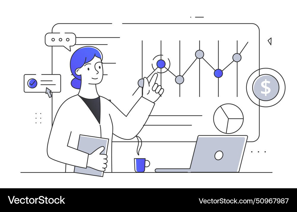 Marketing data analytics linear Marketing data analytics linear vector image