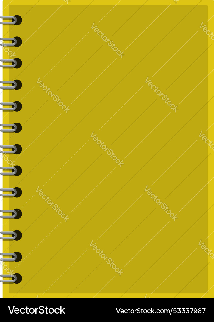 Yellow notebook with spiral binding for taking Yellow notebook with spiral binding for taking Vector Image