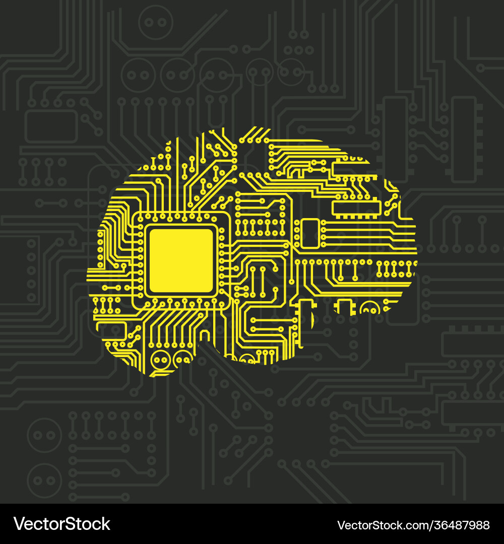 Digital brain security pattern Digital brain security pattern vector image