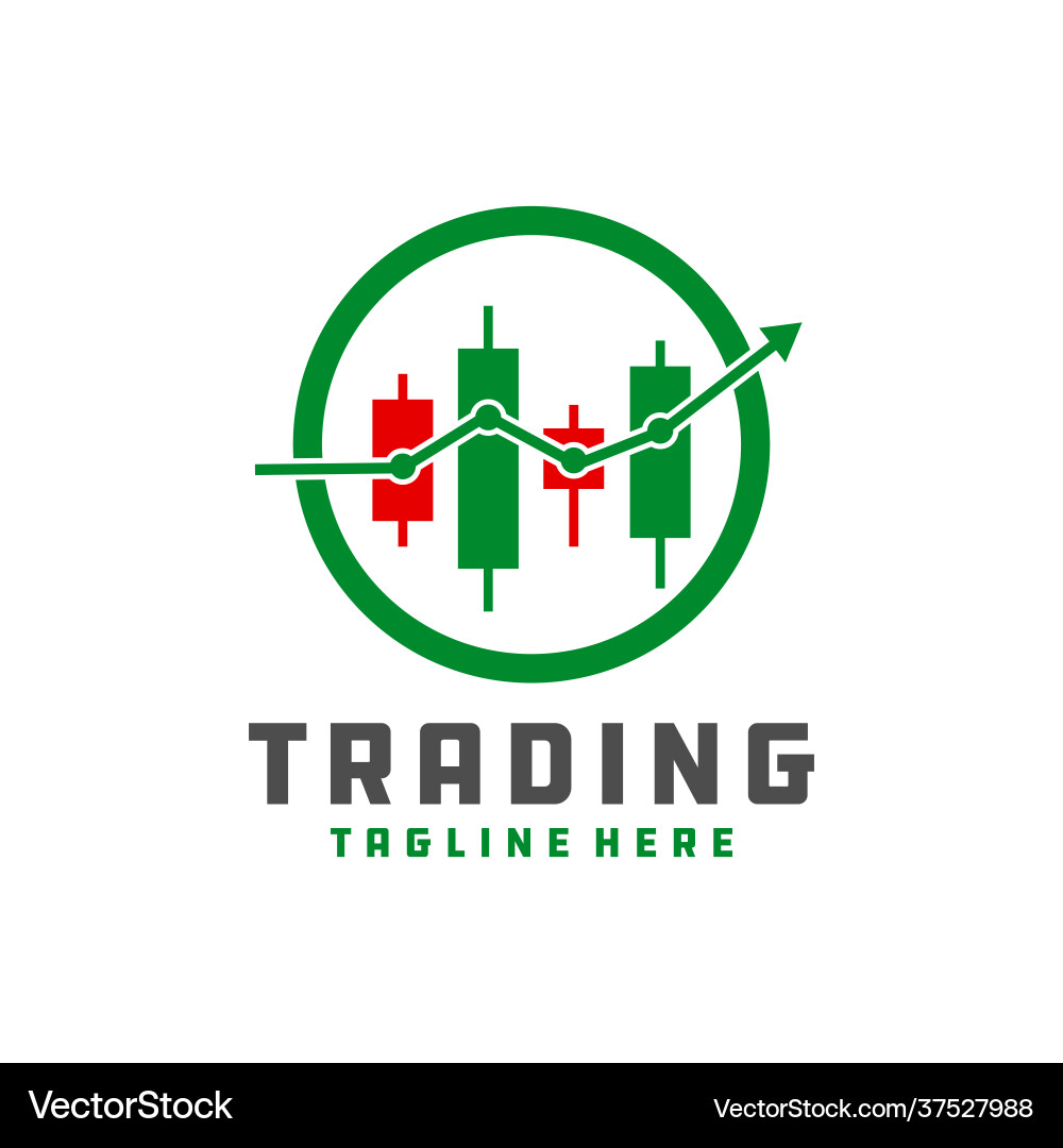 Digital trading chart logo Royalty Free Vector Image