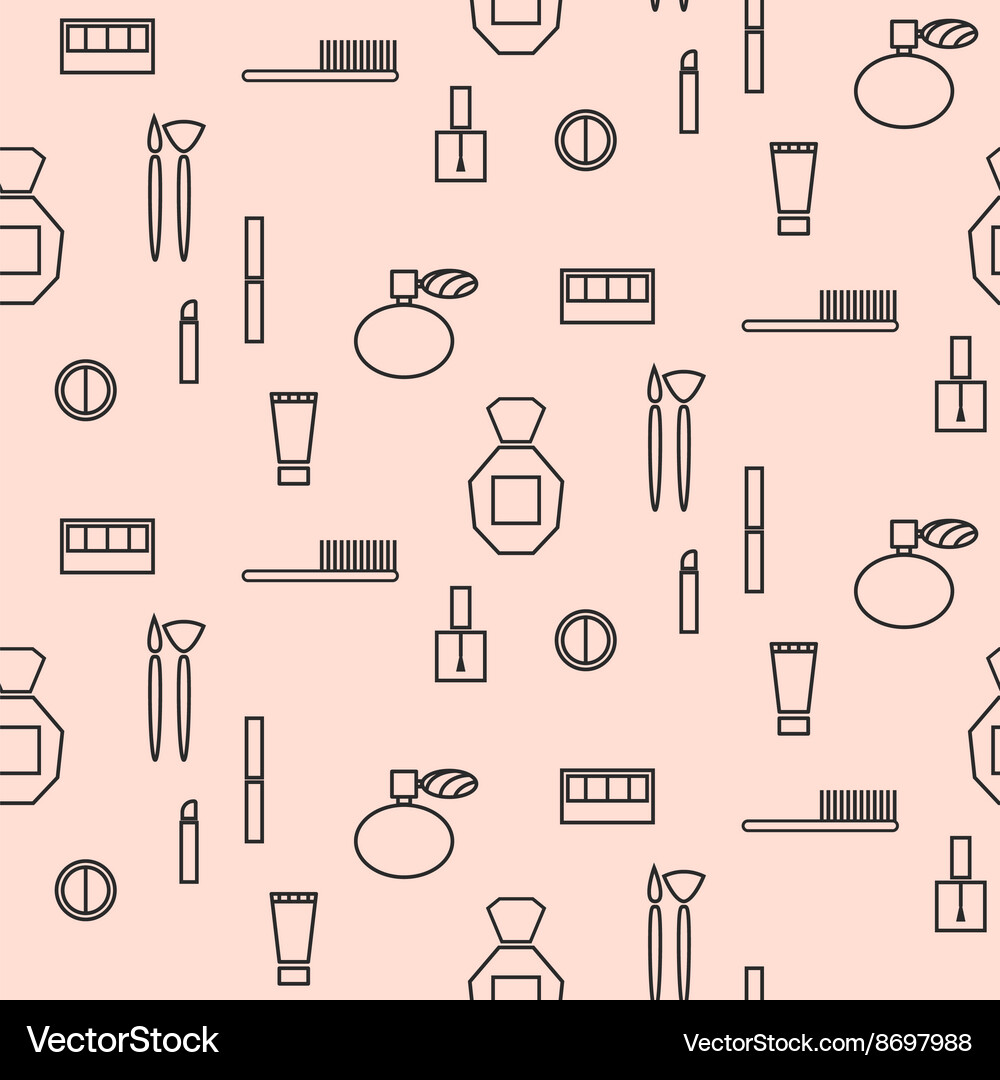 Makeup objects and products seamless pattern Vector Image