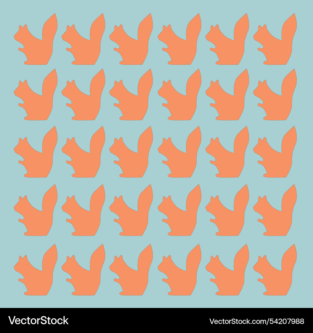 Red squirrels on grey design pattern vector image