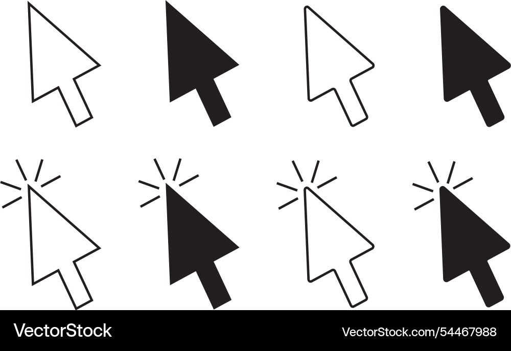 Set of computer mouse cursor icons Set of computer mouse cursor icons vector image